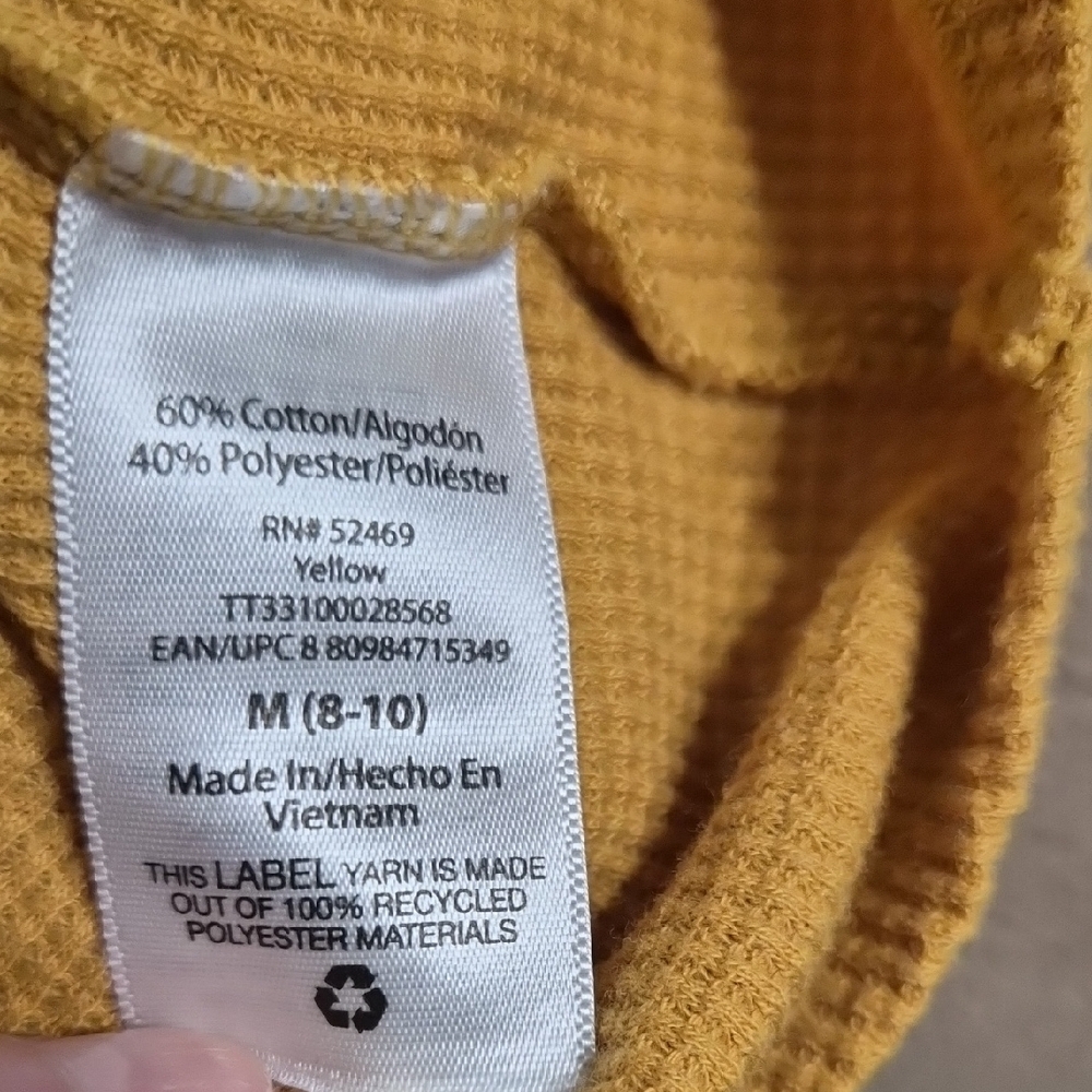 Time and Tru Mustard Long Sleeve Women's Top Size Medium - Picture 5 of 7